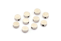 Round Spacer Bead, 25 Antique Silver Plated Brass Circle Industrial Spacer Bead, Findings (6x2.5mm) Bs-1329 H0472