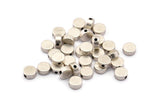 Round Spacer Bead, 25 Antique Silver Plated Brass Circle Industrial Spacer Bead, Findings (6x2.5mm) Bs-1329 H0472