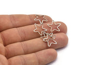 Silver Star Connector, 20 Antique Silver Plated Brass Star Connector (16mm) Bs 1209 H0470