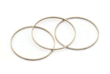 Antique Silver Circle Connectors, 6 Antique Silver Plated Brass Circle Connectors (40x0.75x1.8mm) BS 1071 H0446