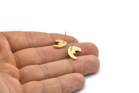 Gold Irregular Earring, 4 Gold Plated Brass Irregular Stud Earrings (16x11x1mm) N1599 Q1091