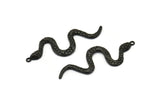 Black Snake Pendant, 2 Oxidized Black Brass Snake Pendants With 1 Loop, Charms, Findings (49x17x2.8mm) N1602 S825