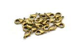 Brass Parrot Clasp, 100 Raw Brass Lobster Claw Clasps (12x6mm) Bh502 A0399