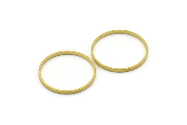 25mm Circle Connectors - 25 Raw Brass Circle Connectors (25x0.8x2mm) D0313