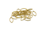 Brass Marquise Ring , 100 Raw Brass Marquise Ring, Connector, Charms (6x12x0.5mm) D0039