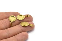 15 Vintage Raw Brass Brass Pendant Setting With 10x8 Mm Cameo Base L-11