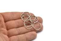 Antique Silver Circle Rings, 24 Antique Silver Plated Brass Wavy Circle Rings, Charms (16.5x0.80x1.5mm) BS 1759 H0559