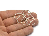 Antik Gümüş Çember Yüzükler, 24 Antik Gümüş Kaplama Pirinç Dalgalı Çember Yüzük, Tılsımlar (20x0,8 mm) BS 1807 H0555