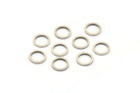 Silver Circle Ring - 100 Antique Silver Plated Brass Circle Ring Findings (8mm) b0117 H0546