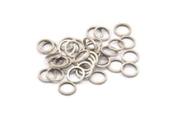 Silver Circle Ring - 100 Antique Silver Plated Brass Circle Ring Findings (8mm) b0117 H0546