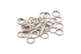 Silver Circle Ring - 100 Antique Silver Plated Brass Circle Ring Findings (8mm) b0117 H0546