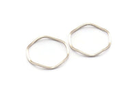 Antique Silver Circle Rings, 24 Antique Silver Plated Brass Wavy Circle Rings, Charms (18x0.8mm) BS 1805 H0561