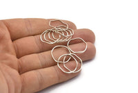 Antique Silver Circle Rings, 12 Antique Silver Plated Brass Wavy Circle Rings, Charms (18.50x0.80x1.5mm) E191 H0558