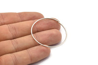 40mm Wire Hoops, 12 Antique Silver Plated Brass Wire Hoops (40x1.2mm) Bs 1231 H0538