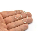 Antique Silver Marquise Ring, 25 Antique Silver Plated Brass Marquise Ring, Connector, Charms (16x41x0.8mm) Bs 1167 H0529