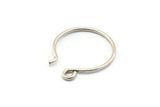 Antique Silver Earring Wires, 25 Antique Silver Plated Brass Earring Wires With 1 Loop (24x22x1.2mm) BS 2138 H0575
