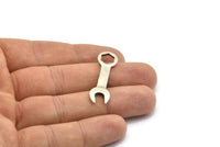 Antique Silver Engineer Pendant, 3 Antique Silver Plated Brass Hand Tool Mechanic Pendants (39x11mm) N0245