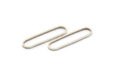 Silver Oval Charm, 50 Antique Silver Plated Brass Oval Rings, Connectors (25x6x1mm) BS 1735 H0663