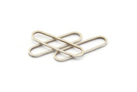 Silver Oval Charm, 50 Antique Silver Plated Brass Oval Rings, Connectors (25x6x1mm) BS 1735 H0663