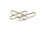 Silver Oval Charm, 50 Antique Silver Plated Brass Oval Rings, Connectors (25x6x1mm) BS 1735 H0663