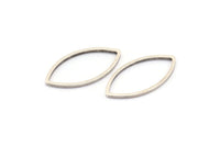 Silver Marquise Ring, 50 Antique Silver Plated Brass Marquise Ring, Connector, Charms (11x22x0.80mm) D0042 H0655
