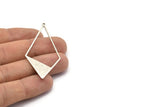 Silver Diamond Charm, 6 Antique Silver Plated Brass Diamond Charms With 1 Loop, Pendants, Findings (56x27.5mm) E017 H0704