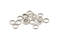 Gümüş Yüzükler - 24 Antik Gümüş Kaplama Pirinç Yüzük (10-11 mm) A0234 H0672