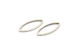 Silver Marquise Ring, 50 Antique Silver Plated Brass Marquise Ring, Connector, Charms (8x20x0.80mm) D0041 H0650