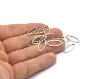 Silver Marquise Ring, 50 Antique Silver Plated Brass Marquise Ring, Connector, Charms (8x20x0.80mm) D0041 H0650