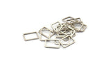 Silver Rectangle Connector, 50 Antique Silver Plated Brass Rectangle Connectors, Charm (9x13x0.8mm) D0327 H0647