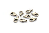 Silver Parrot Clasp, 24 Antique Silver Plated Brass Lobster Claw Clasps (10x5mm) A0364 H0695
