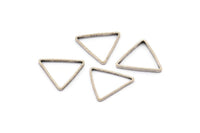 Silver Triangle Charm, 50 Antique Silver Plated Brass Open Triangle Ring Charms (14x0.6x0.9mm) D0067 H0660