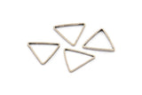 Silver Triangle Charm, 50 Antique Silver Plated Brass Open Triangle Ring Charms (14x0.6x0.9mm) D0067 H0660