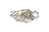 Silver Triangle Charm, 50 Antique Silver Plated Brass Open Triangle Ring Charms (14x0.6x0.9mm) D0067 H0660