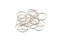 Wire Ear Hoops, 48 Antique Silver Plated Brass Wire Hoops, Earring Findings (15x0.8mm) E107 H0703