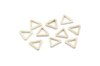 Silver Triangle Charm, 50 Antique Silver Plated Brass Open Triangle Ring Charms (8x0.8mm) D0276 H0661
