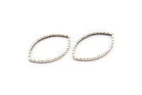 Silver Marquise Ring, 25 Antique Silver Plated Brass Oval Faceted Ring, Connector, Charms (21x13x0.90mm) N0534 H0623