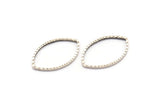 Silver Marquise Ring, 25 Antique Silver Plated Brass Oval Faceted Ring, Connector, Charms (21x13x0.90mm) N0534 H0623