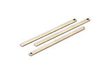 Silver Necklace Pendant, 12 Antique Silver Plated Brass Bars With 1 Hole (55x3x1mm) Brc 154--A0826  A0907 H0735
