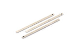 Tiny Silver Bar, 24 Antique Silver Plated Brass Bars With 1 Hole  (40x2x0.80mm) A0862 H0732