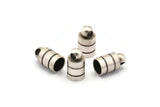 Silver Chain End, 12 Antique Silver Plated Brass End Cap, Cord Tip, 5mm Cord End - (6x11mm) B0018 H0662
