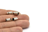 Silver Chain End, 12 Antique Silver Plated Brass End Cap, Cord Tip, 5mm Cord End - (6x11mm) B0018 H0662
