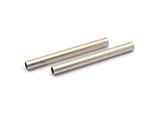 Industrial Long Tubes, 5 Antique Silver Plated Brass Industrial Long Tube Findings (50x5mm) D0184 H0713