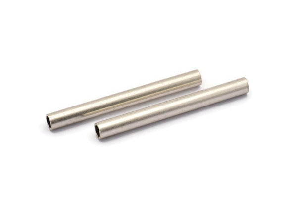 Industrial Long Tubes, 5 Antique Silver Plated Brass Industrial Long Tube Findings (50x5mm) D0184 H0713
