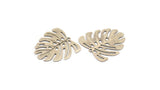Silver Monstera Charm, 12 Antique Silver Plated Brass Textured Monstera Leaf Charms With 1 Loop, Pendants, Earrings (21x22x0.5mm) D872 H0745