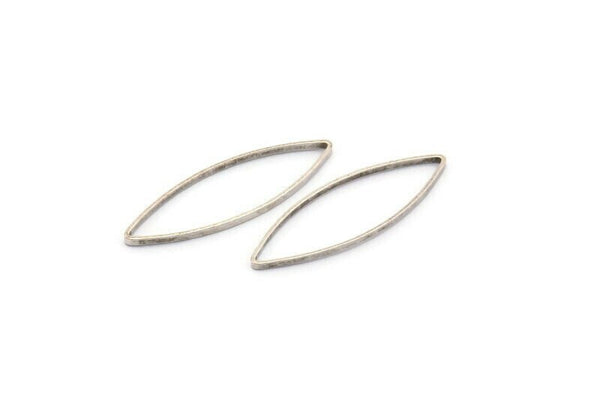 Silver Marquise Ring, 50 Antique Silver Plated Brass Marquise Ring, Connector, Charms  (9x28x0.5mm) D0043 H0646