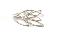 Silver Marquise Ring, 50 Antique Silver Plated Brass Marquise Ring, Connector, Charms  (9x28x0.5mm) D0043 H0646
