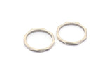 Silver Faceted Ring, 6 Antique Silver Plated Brass Faceted Rings, Connectors (19mm) N0502 H0751