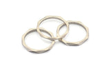 Silver Faceted Ring, 6 Antique Silver Plated Brass Faceted Rings, Connectors (19mm) N0502 H0751