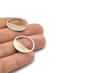 Silver Round Charms, 8 Antique Silver Plated Brass Round Charms With 1 Loop, Pendants, Earrings, Findings (26x0.80mm) D0595 H0754